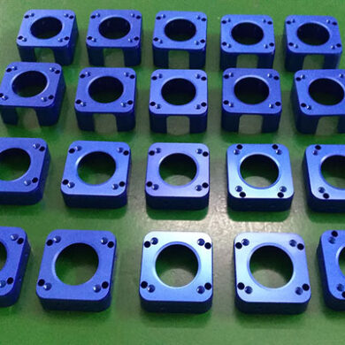 CNC machining parts with blue anodize