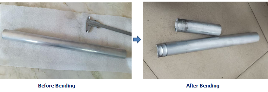 Failed bending AL6061 pipe
